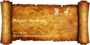 Máyer Andrea névjegykártya